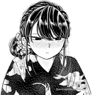 😳 Komi Shouko Komi Can't Communicate Anime, Manga, Komi can't communicate, Komi Shouko, Meisje, Schattig, Illustratie whatsapp sticker