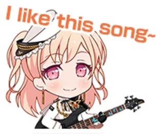 🥮 I like this song~ Anime, Muziek, Gitaar, Kawaii, Chibi, Liedje telegram sticker
