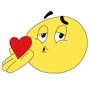 😍 Emoji, Amor, Beijo, Coração, Desenho animado, Expressão, Afeição whatsapp sticker