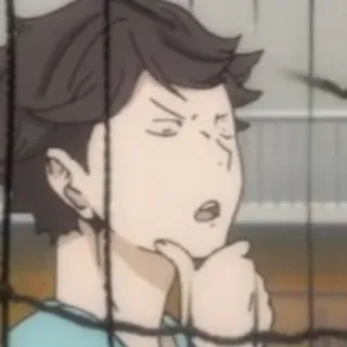 🦉 Oikawa Tooru Haikyuu!! Ойкава Тоору, Haikyuu, Аниме, Персонаж, Думает, Волейбол telegram sticker