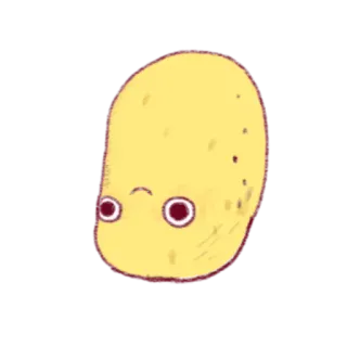 🙃 картофель, мультик, еда, милый, анимированный telegram sticker