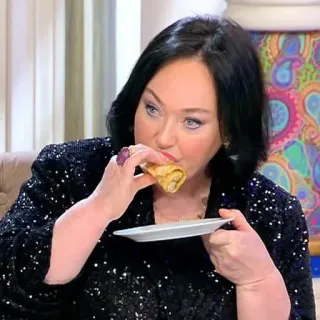😋 nourriture, manger, femme, collation, crêpe telegram sticker