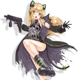 😍 anime girl, weapon, gun, cat girl, cute, anime whatsapp sticker