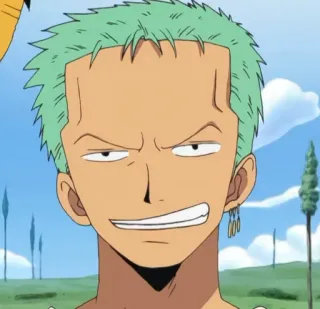 😁 Roronoa Zoro One Piece Anime, One Piece, Roronoa Zoro, Zoro, Rambut hijau, Karakter anime telegram sticker