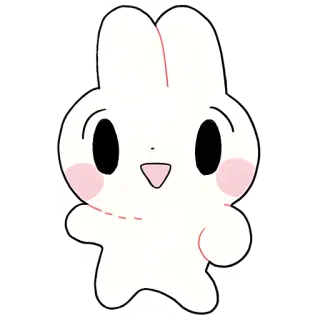 👋 thỏ, dễ thương, hoạt hình, động vật, nhãn dán telegram sticker