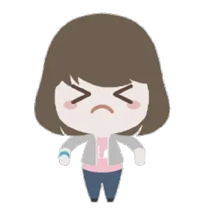 😣 мультфильм, персонаж, выражение, милый, злой telegram sticker
