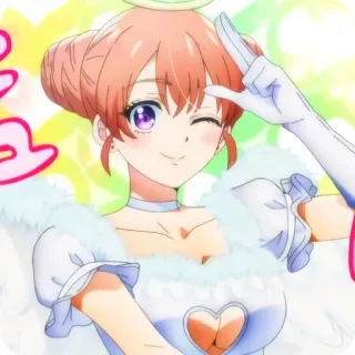 🙂 anime, angel, cute, girl, wink, cartoon telegram sticker