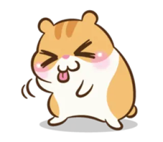 😋 仓鼠, 可爱, 动物, 啮齿动物, 舌头, 卡通 telegram sticker