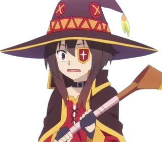 😦 Megumin Konosuba anime, Konosuba, Megumin, wizard, explosion magic whatsapp sticker