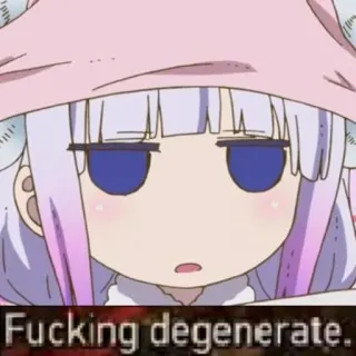❇️ Fucking degenerate. anime, meme, funny, degenerate telegram sticker