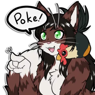 👈 Poke! cat, chicken, anime, poke, animal, cute telegram sticker