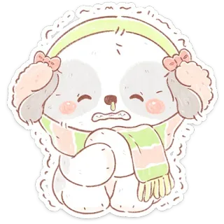 🐶 sloth, winter, scarf, cute, animal, cartoon telegram sticker