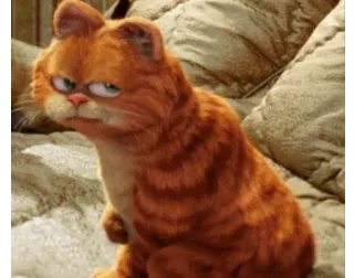 😒 Garfield cat, Garfield, cartoon, orange cat telegram sticker