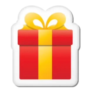 🎁 presente, lembrança, caixa vermelha, laço amarelo, celebração, festivo telegram sticker
