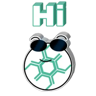 😎 Hi saudação, legal, óculos de sol, geométrico, amigável whatsapp sticker
