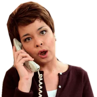 📞 여자, 전화, 소통, 통화, 수화기, 유선 전화 telegram sticker