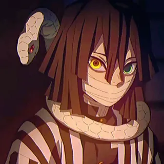 🐍 Iguro Obanai Demon Slayer anime, demon slayer, snake, obanai iguro, character, manga whatsapp sticker