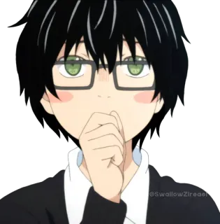 🤔 SwallowZireat Anime, Con trai, Kính, Dễ thương, Đỏ mặt telegram sticker
