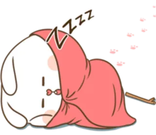 😍 Zzzz sleeping, nap, rabbit, cute, cartoon, sleepy telegram sticker
