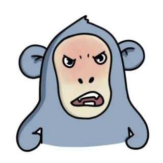 😡 aap, boos, cartoon, dier, personage, gezicht telegram sticker