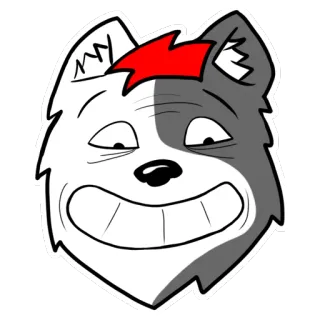 👴 Мультфильм, Волк, Собака, Животное, Фурри, Стикер telegram sticker