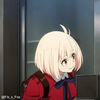 👍 @Fix_x_Fox 动漫, 角色, 女孩, 微笑, 可爱, 制服 telegram sticker