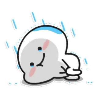 ☁ traurig, weinend, regen, wolke, süß, klecks telegram sticker