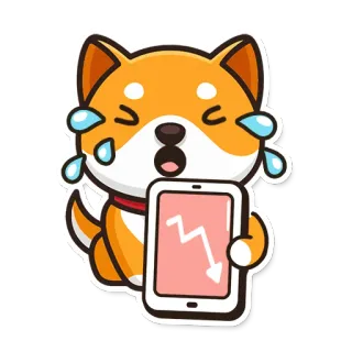 📉 shiba inu, doge, crypto, stock market, loss, sad, meme telegram sticker