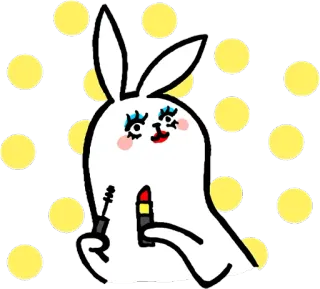 💄 bunny, rabbit, makeup, mascara, lipstick, beauty, cute, cosmetics telegram sticker