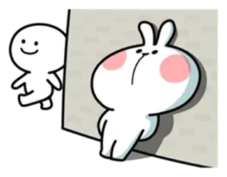 😐 desenho animado, coelho, coelhinho, fofo, adesivo telegram sticker