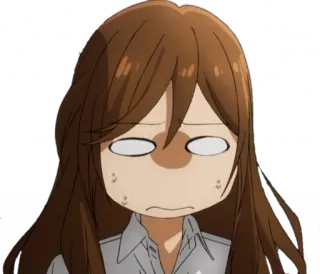 😵 anime, garota, chocada, surpresa, preocupada telegram sticker