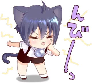 😋 んび Anime, Mèo, Chibi, Manga whatsapp sticker