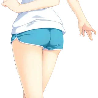 👙 anime, girl, shorts, buttocks, fanart whatsapp sticker