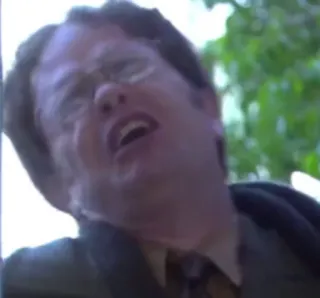 😮 Dwight Schrute The Office Dwight Schrute, The Office, Comédie, NBC, Série TV, Personnage, Expression faciale telegram sticker