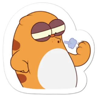 😎 Cartoon, Tier, Orange, Figur, Aufkleber telegram sticker
