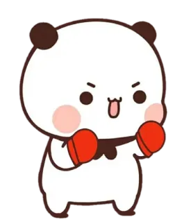 🐻 Panda, Boxe, Carino, Cartone animato, Guanti, Arrabbiato, Kawaii telegram sticker