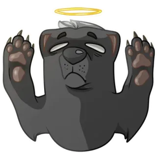 😇 animal, ours, mignon, dessin animé, halo whatsapp sticker