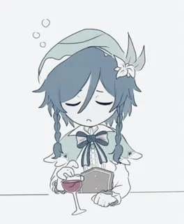 🍷 Venti Genshin Impact Venti, Genshin Impact, anime, kartun, alkohol, chibi, karakter telegram sticker