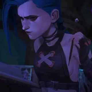 ❄️ Jinx Arcane 징크스, 아케인, 리그 오브 레전드, 비디오 게임, 만화 telegram sticker