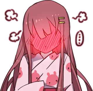 😳 Аниме, Милый, Девушка, Румянец, Каваий, Мультфильм whatsapp sticker