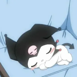 🖤 Kuromi Kuromi, Sanrio, fofo, kawaii, dormindo whatsapp sticker