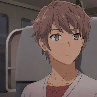 🌟 Sakuta Azusagawa Rascal Does Not Dream of Bunny Girl Senpai Anime, Teenager, Junge, Porträt, Charakter, Ernst telegram sticker