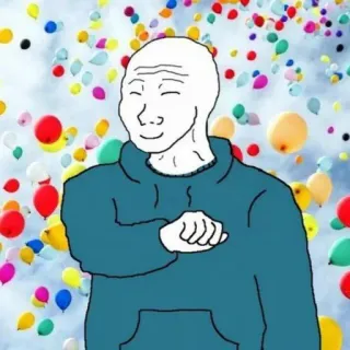 😁 meme, balloons, cartoon telegram sticker