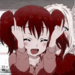 🖤 Stinkefinger, beleidigend, Cartoon, Anime, Mädchen, unhöflich telegram sticker