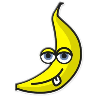 😛 Banane, Frucht, Cartoon, lustig, Gesicht, Augen telegram sticker