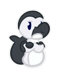 😏 pinguïn, cartoon, dier, vogel, schattig telegram sticker