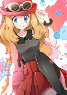 ❤️ Serena Pokemon Аниме, Покемон, Серена, Мультфильм, Персонаж, Девушка whatsapp sticker