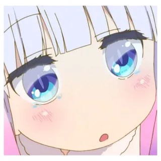 🧴 Kanna Kamui Miss Kobayashi's Dragon Maid animé, dragon, mignon, pleurer, Kanna telegram sticker
