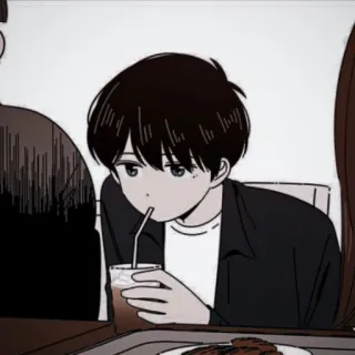 🧃 Anime, Picie, Chłopak, Kreskówka, Napój telegram sticker