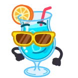 😎 Cocktail, Getränk, Emoji, Sonnenbrille, Orange, Blau, Süß whatsapp sticker